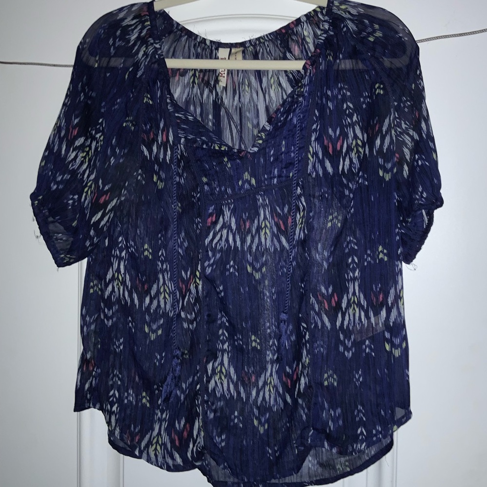 Mudd sheer blue blouse top